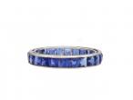 Vintage Square Sapphire Full Eternity Ring in 18kt White Gold