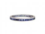 Art Deco 2.35mm sapphire full eternity ring in platinum