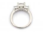 Vintage Princess cut diamond graduating three stone engagement ring