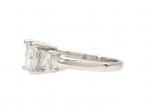 Vintage Princess cut diamond graduating three stone engagement ring