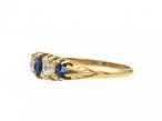 Antique sapphire and diamond five stone carved ring