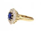 Edwardian sapphire and diamond coronet cluster ring in 18kt yellow gold