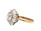Antique diamond coronet cluster ring in platinum and 18kt yellow gold
