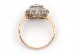 Antique diamond coronet cluster ring in platinum and 18kt yellow gold