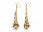 Early Victorian pinchbeck floral and foliate long drop earrings