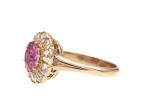 Antique 1.20ct fancy pink sapphire and diamond cluster ring