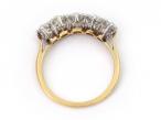 Edwardian five stone Old Mine cut diamond ring in 18kt yellow gold