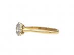 Antique petite diamond floral cluster ring in platinum and 18kt yellow gold
