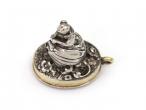 Antique secret erotic woman fob in silver, gold and bloodstone