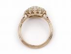 Antique Old European cut diamond coronet cluster ring in gold