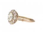 Antique Old European cut diamond coronet cluster ring in gold