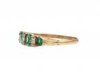 Victorian four stone emerald and diamond carved ring in gold