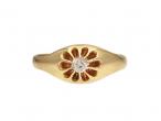 1912 diamond set signet ring in 18kt yellow gold