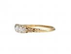 Antique diamond five stone carved ring in 18kt yellow gold