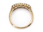 Antique diamond five stone carved ring in 18kt yellow gold
