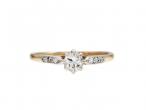 Antique diamond solitaire engagement ring in 18kt yellow gold