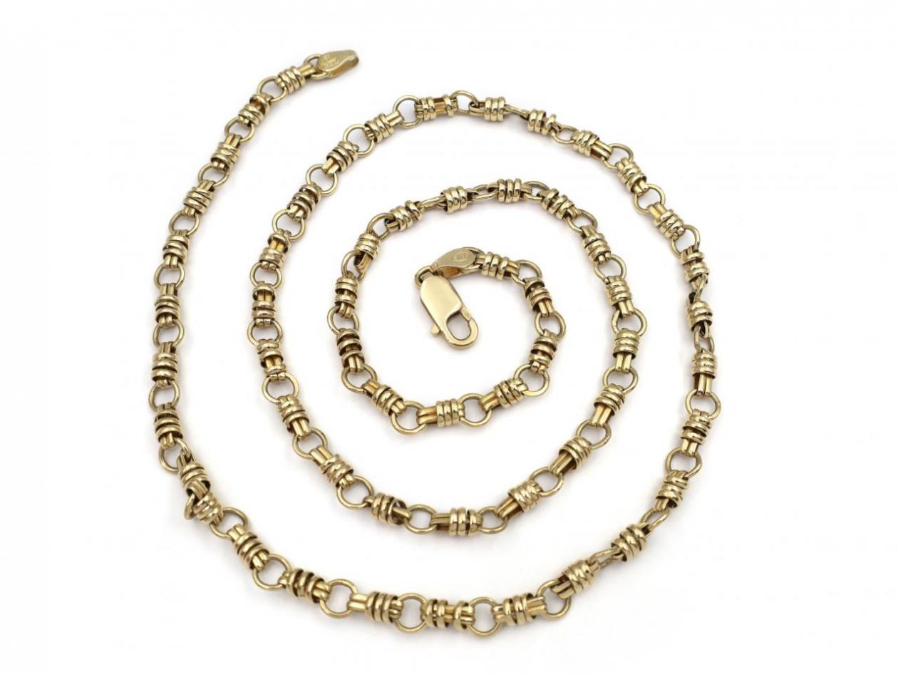 14kt yellow gold fancy link chain necklace