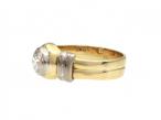 Vintage Two Tone Bezel Set Diamond Solitaire Engagement Ring