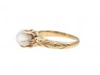 Antique Moonstone Orb Ring in Carved 14kt Yellow Gold