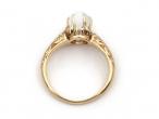 Antique Moonstone Orb Ring in Carved 14kt Yellow Gold