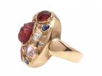 Vintage 'All Jewels' Cluster Ring in 18kt Yellow Gold
