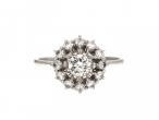 Contemporary diamond cluster engagement ring in 18kt white gold