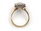 Retro diamond shape diamond cluster ring in 18kt yellow gold