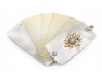 Antique Mother of Pearl, Pearl, Turquoise & Yellow Gold Dance Cards