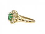 Victorian style emerald and diamond coronet cluster ring in 18kt yellow gold