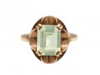 Vintage lime green synthetic spinel dress ring in 9kt yellow gold