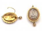 Victorian painted urn and weeping willow framed scene mourning earrings
