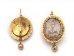 Victorian painted urn and weeping willow framed scene mourning earrings
