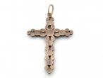 Georgian Rose Cut Diamond Silver & Yellow Gold Cross Pendant