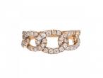 Italian 18kt rose gold and diamond oval curb link openwork ring