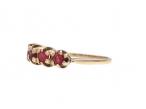 Vintage Five Stone Ruby Ring in Yellow Gold