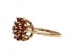 1970s ruby cluster ring in 9kt yellow gold