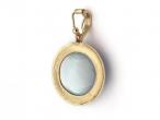 Retro Black Mabe Pearl & 14kt Yellow Gold Pendant