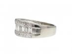 Modern baguette and round cut diamond stacking ring