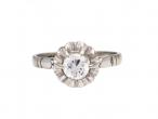 1920s diamond fluted solitaire engagement ring in 18kt white gold