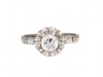 1920s Diamond Fluted Solitaire Engagement Ring in 18kt White Gold