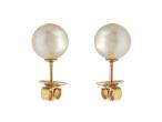 Cultured South Sea pearl stud earrings in 18kt yellow gold