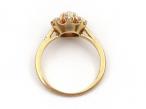 Antique diamond coronet cluster engagement ring in gold