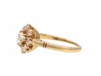 Antique diamond coronet cluster engagement ring in gold