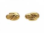 Retro French Coffee Bean Stud Earrings in 18kt Yellow Gold