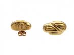 Retro French Coffee Bean Stud Earrings in 18kt Yellow Gold