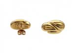 Retro French Coffee Bean Stud Earrings in 18kt Yellow Gold