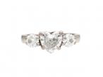 1.02ct Heart Shape Diamond Three Stone Engagement Ring