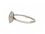 Edwardian fancy cognac diamond cluster ring in platinum