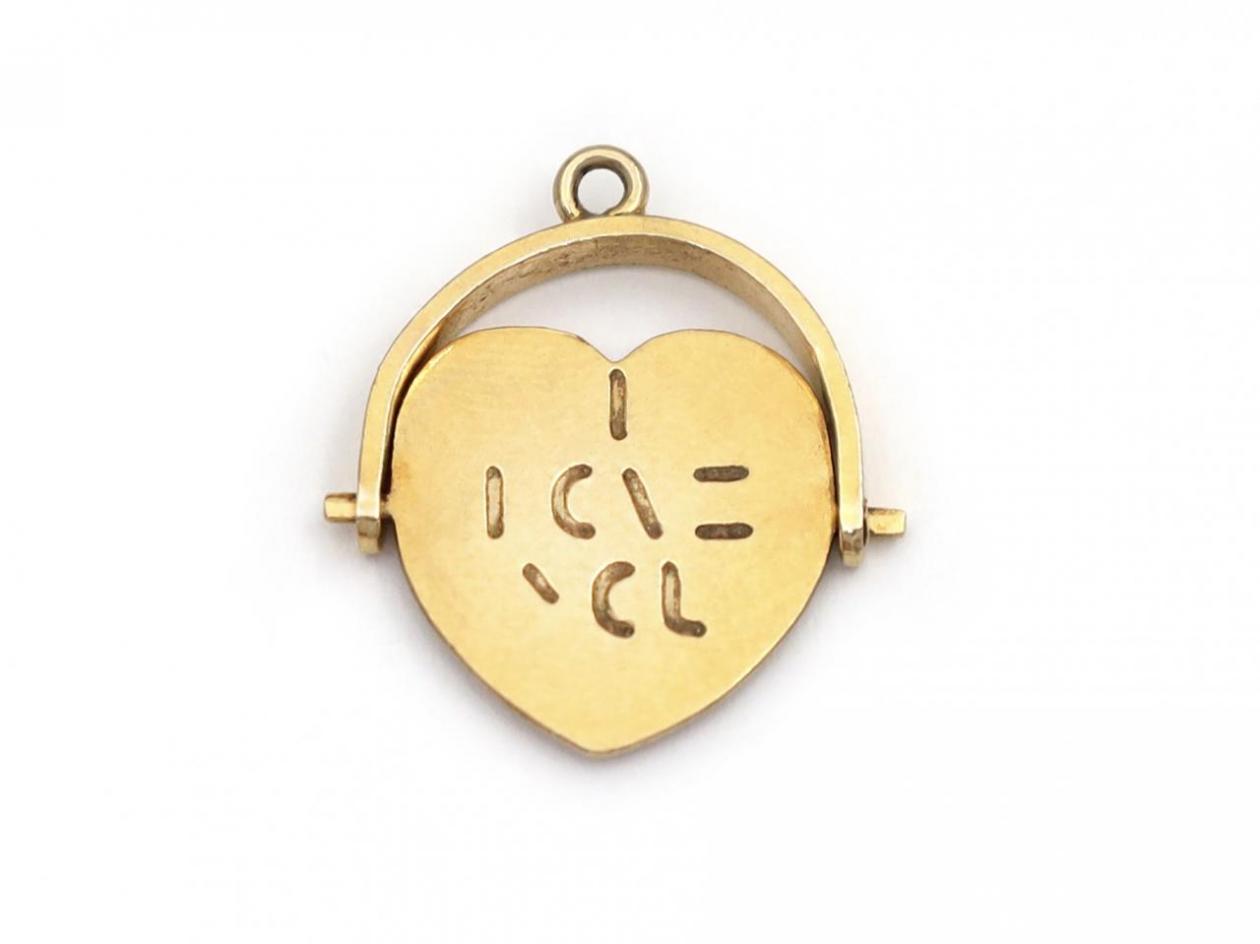 Vintage heart 'I LOVE YOU' spinner charm