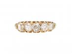 Antique five stone Old Mine cut diamond ring in gold